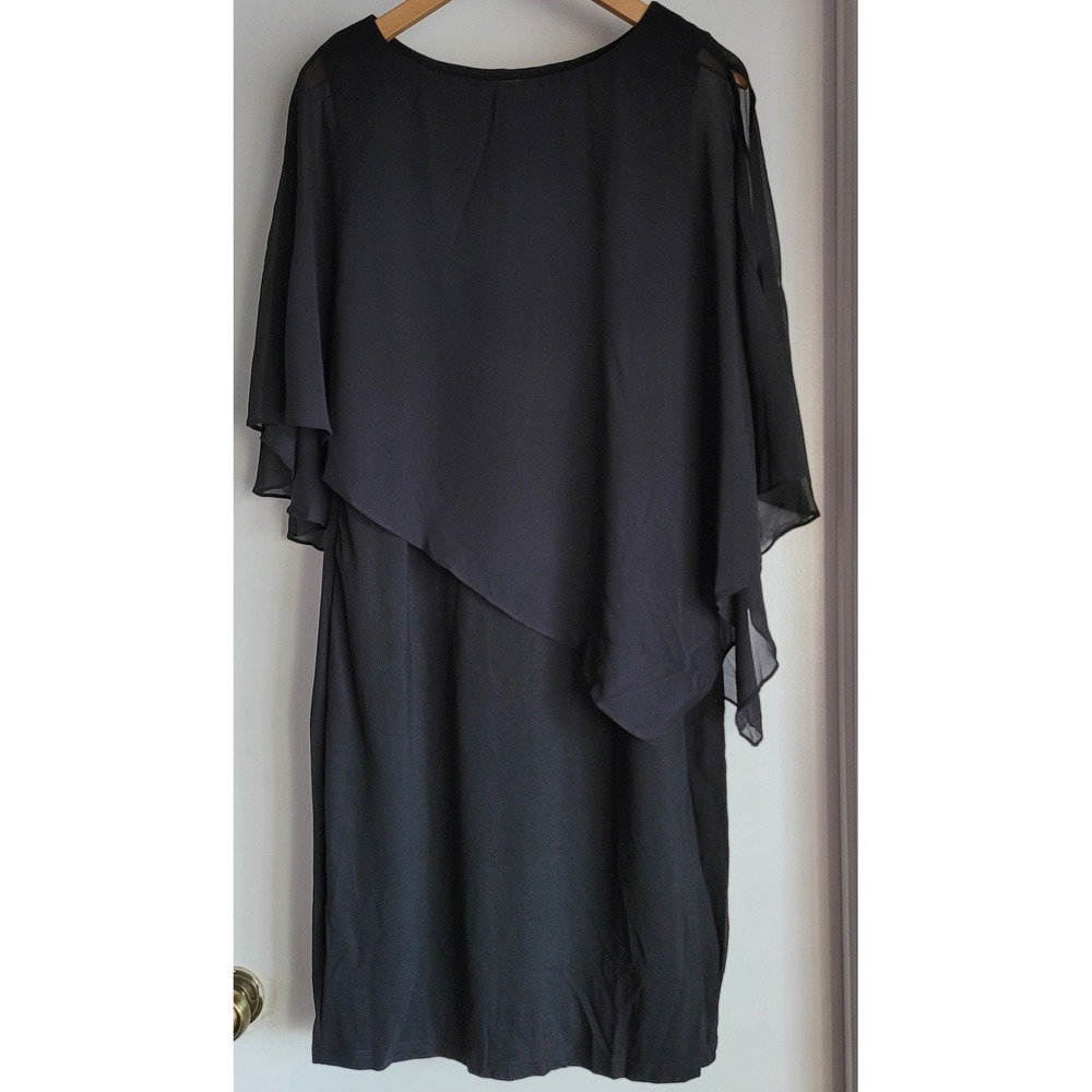 NWT Pinup Fashion Women's Dress Size 14W Black Dress with Cape Glamour Retro